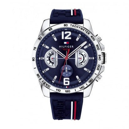 Tommy Hilfiger Decker Blue Dial Blue Rubber Strap Watch for Men - 1791476