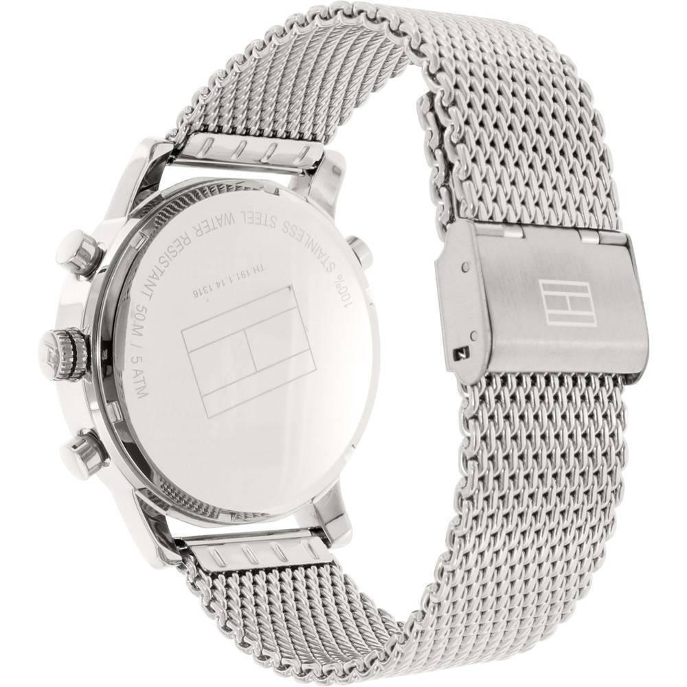 Tommy Hilfiger Harrison Quartz Grey Dial Silver Mesh Bracelet Watch for Men - 1790877