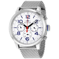 Tommy Hilfiger Jake Quartz White Dial Silver Mesh Bracelet Watch for Men - 1791233