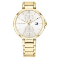 Tommy Hilfiger Angela White Dial Gold Steel Strap Watch for Women - 1782128