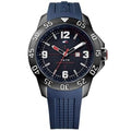 Tommy Hilfiger Cole Black Dial Blue Rubber Strap Watch for Men - 1790984