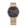 Tommy Hilfiger Brooklyn Grey Dial Gold Mesh Bracelet Watch for Men - 1791506