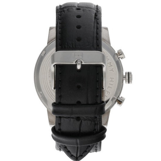 Tommy Hilfiger Kane Quartz Black Dial Black Leather Strap Watch for Men - 1791401