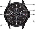 Tommy Hilfiger Shawn Quartz Black Dial Black Steel Strap Watch for Men - 1791611