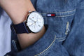 Tommy Hilfiger Jenna White Dial Blue Leather Strap Watch for Women - 1782072