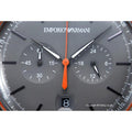 Emporio Armani Aviator Grey Dial Grey Leather Strap Watch For Men - AR11168