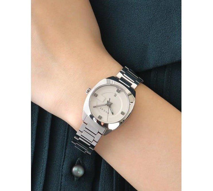 Gucci GG2570 Quartz White Dial Silver Steel Strap Watch For Women - YA142502