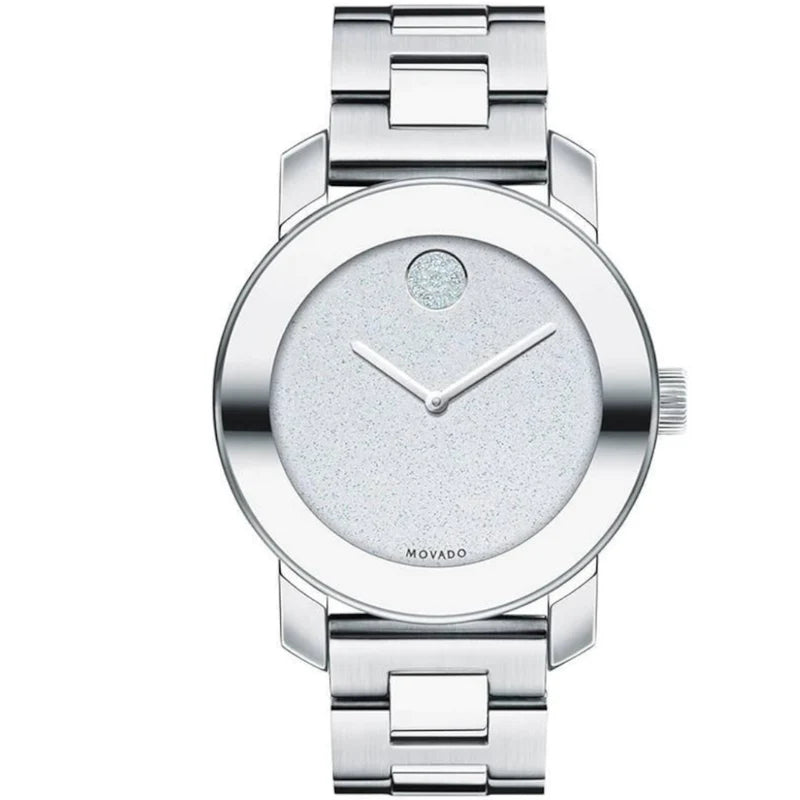 Movado Bold Ceramic Silver Dial Silver Steel Strap Watch for Women - 3600638