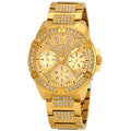 Guess Frontier Diamonds Gold Dial Gold Steel Strap Watch For Women - W1156L2