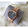 Michael Kors Noire Black Dial Rose Gold Steel Strap Watch for Women - MK3585