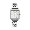 Guess Vanity Diamonds White Dial Silver Steel Strap Watch for Women - W1030L1