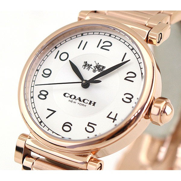 Coach Madison White Dial White Leather Strap Watch for Women - 14502408