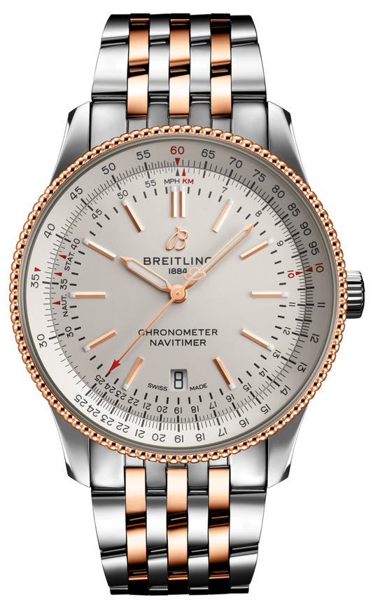 Breitling Navitimer Automatic 41 White Dial Two Tone Steel Strap Watch for Men - U17326211G1U1