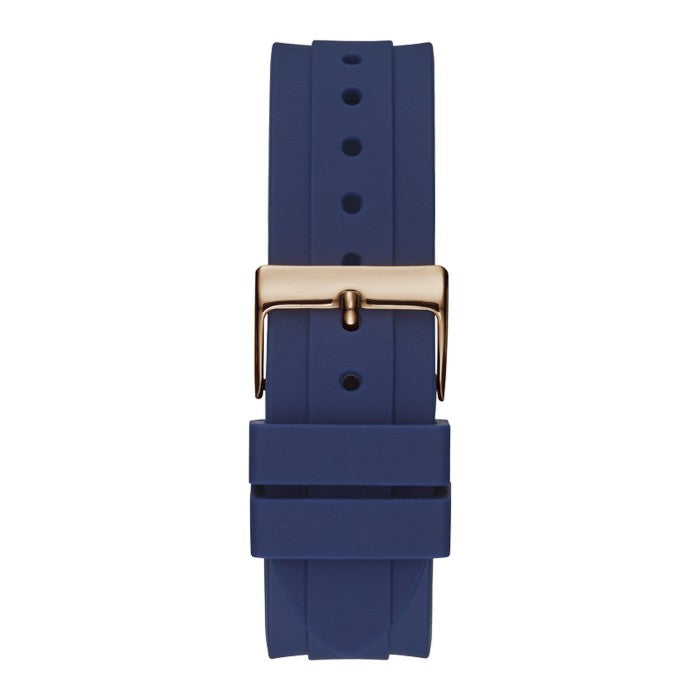 Guess Eclipse White Dial Blue Rubber Strap Watch for Women - GW0315L2