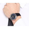 Emporio Armani Aviator Chronograph Blue Dial Blue Leather Strap Watch For Men - AR11105