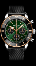 Breitling Superocean Heritage B01 Chronograph 44 Limited Edition Green Dial Black Mesh Bracelet Watch for Women - UB01622A1L1S1