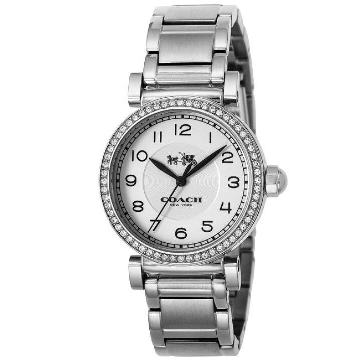 Coach Madison White Dial Silver Steel Strap Watch for Women - 14502396