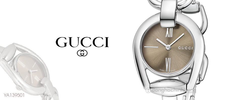 Gucci Horsebit Quartz Brown Dial Silver Steel Strap Watch For Women - YA139501