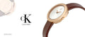 Calvin Klein Firm White Dial Brown Leather Strap Watch for Women - K3N236G6