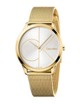 Calvin Klein Minimal White Dial Gold Mesh Bracelet Watch for Men - K3M21526