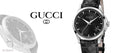 Gucci G Timeless Quartz Black Dial Black Leather Strap Watch for Men - YA126413