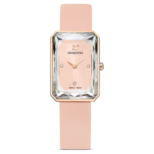 Swarovski Uptown Pink Dial Pink Leather Strap Watch for Women - 5547719