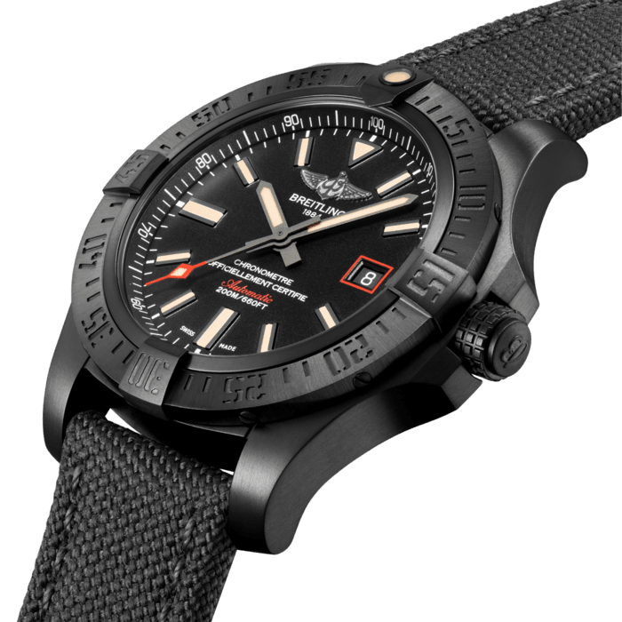 Breitling Avenger Blackbird 44mm Black Dial Black Nylon Strap Watch for Men - V1731110/BD74/109W/M20BASA.1