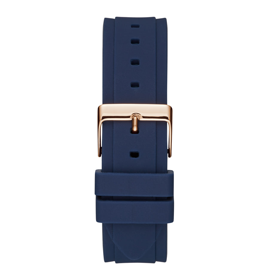 Guess Zena Blue Dial Blue Silicone Strap Watch For Women - W1094L2