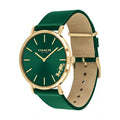 Coach Green Dial Green Leather Strap Watch for Women - 14503383