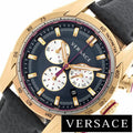 Versace V-Ray Blue Chronograph Blue Dial Blue Leather Strap Watch for Men - VDB030014