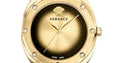 Versace Shadov Gold Dial Green Leather Strap Watch For Women - VEBM01018