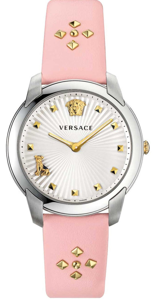 Versace Audrey Quartz White Dial Pink Leather Strap Watch for Women - VELR00119