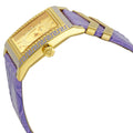 Versace Day Glam Chronograph Gold Dial Purple Leather Strap Watch for Women - VQF040015