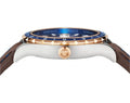 Versace Hellenyium GMT Blue Dial Brown Leather Strap Watch for Men - V11080017