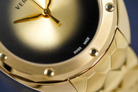 Versace Shadov Quartz Gold Dial Gold Steel Strap Watch for Women - VEBM00618