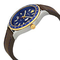 Versace Hellenyium GMT Blue Dial Brown Leather Strap Watch for Men - V11080017