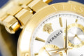 Versace Chronograph White Dial Gold Steel Strap Watch for Men - VBR060017