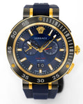 Versace V Extreme Chronograph Blue Dial Blue Rubber Strap Watch for Men - VCN010017