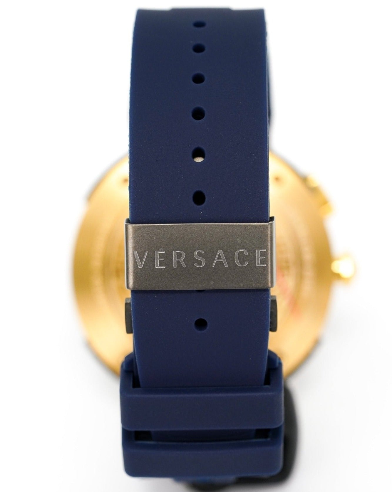 Versace V Extreme Chronograph Blue Dial Blue Rubber Strap Watch for Men - VCN010017