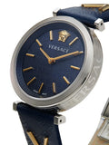 Versace V-Twist Quartz Blue Dial Blue Leather Strap Watch for Women - VELS00119