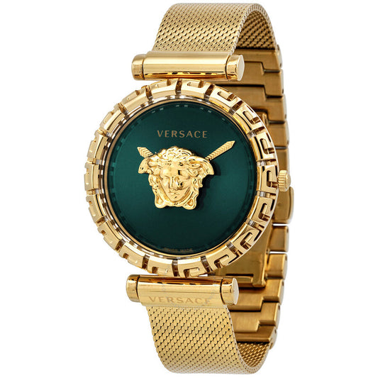 Versace Palazzo Empire Greca Green Dial Gold Mesh Bracelet Watch for Women - VEDV00819