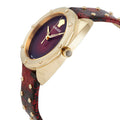 Versace Shadov Quartz Red Dial Red Leather Strap Watch for Women - VEBM00918