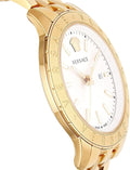 Versace Univers Quartz White Dial Gold Steel Strap Watch for Men - VEBK00518