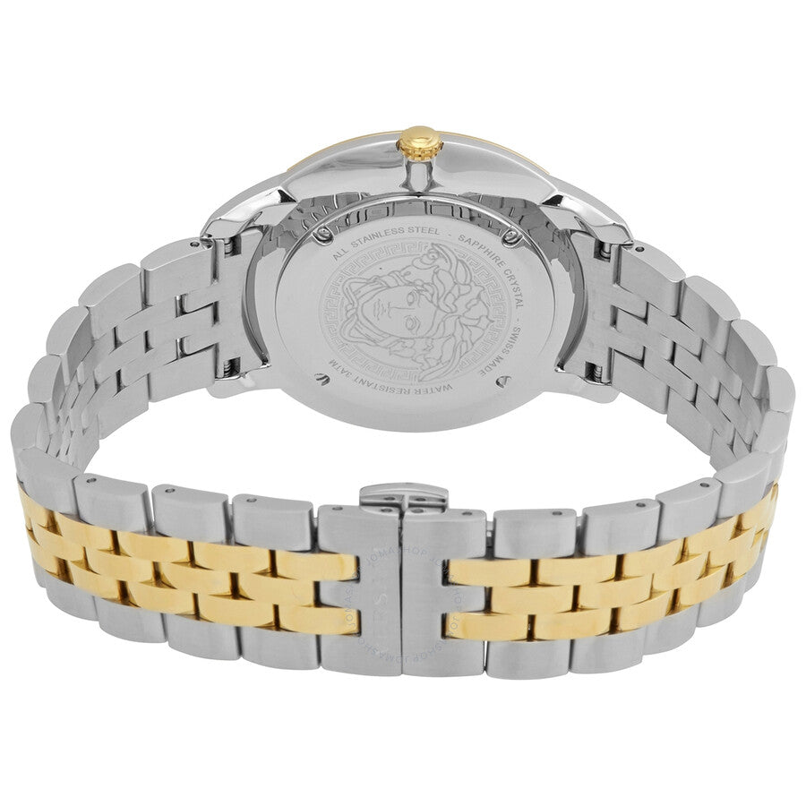 Versace V-Urban Quartz Silver Dial Two Tone Steel Strap Watch for Men - VELQ00519