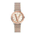 Versace Virtus Quartz White Dial Two Tone Steel Strap Watch for Women - VEHC00519