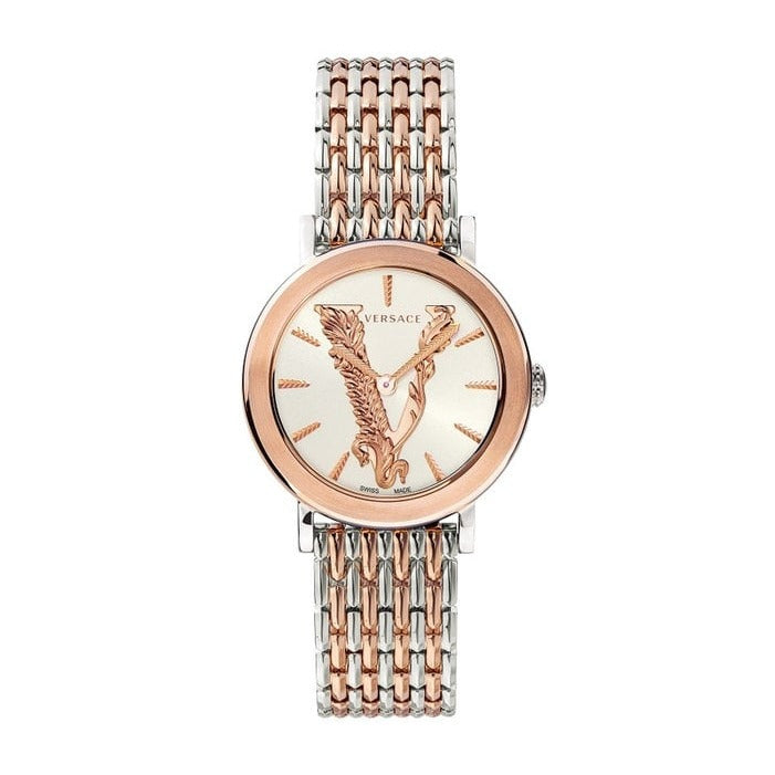 Versace Virtus Quartz White Dial Two Tone Steel Strap Watch for Women - VEHC00519