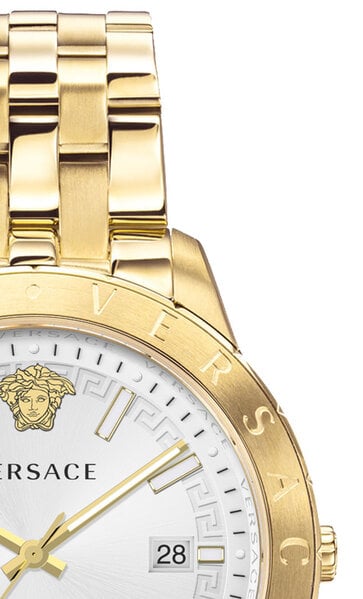 Versace Univers Quartz White Dial Gold Steel Strap Watch for Men - VEBK00518