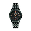 Versace Univers Quartz Black Dial Black Steel Strap Watch for Men - VEBK00618