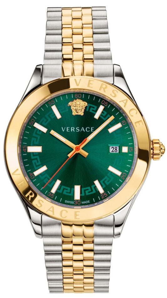 Versace Hellenium Green Dial Two Tone Steel Strap Watch for Men - VEVK00620