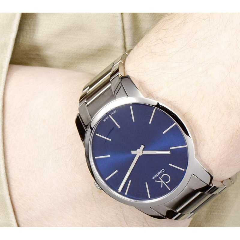 Calvin Klein City Blue Dial Silver Steel Strap Watch for Men - K2G2G14N